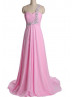 One Shoulder Chiffon Beads Long Prom Dress 